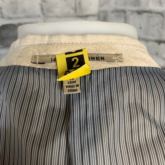 Vintage 90s Le Chateau Lightweight 100% Linen Two Button Blazer Sport Coat - Picture 10 of 16